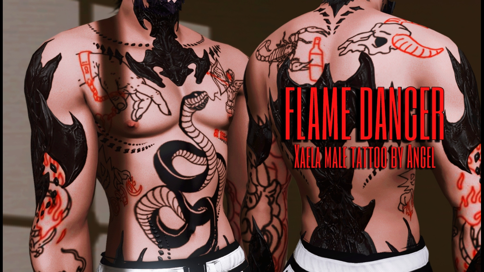 Random Male Tattoo V1 by Reevaly at TSR  Sims 4 Updates